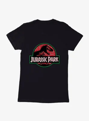 Jurassic Park Holiday Candy Cane Logo Womens T-Shirt