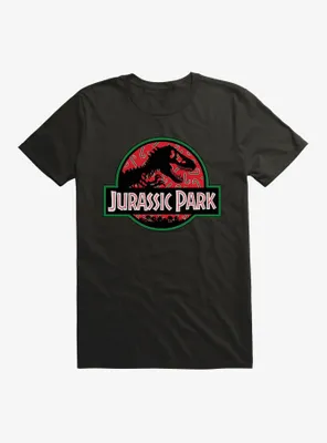 Jurassic Park Holiday Candy Cane Logo T-Shirt
