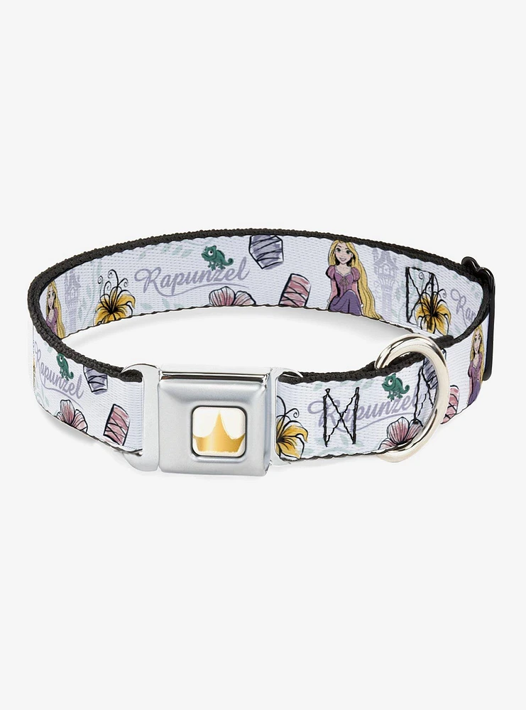 Disney Tangled Rapunzel Castle And Pascual Seatbelt Buckle Dog Collar