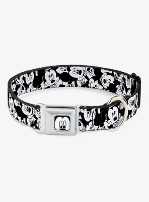Disney Mickey Mouse Expressions Stacked Seatbelt Buckle Dog Collar