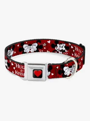 Disney Mickey Mouse Minnie Hugs Kisses Poses Seatbelt Buckle Dog Collar