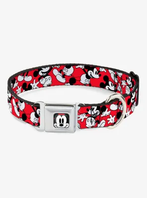 Disney Mickey Mouse Poses Scattered Seatbelt Buckle Dog Collar