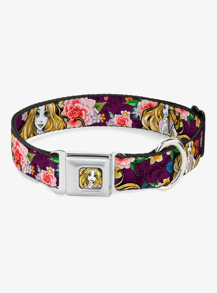 Disney Tangled Rapunzel Poses Seatbelt Buckle Dog Collar