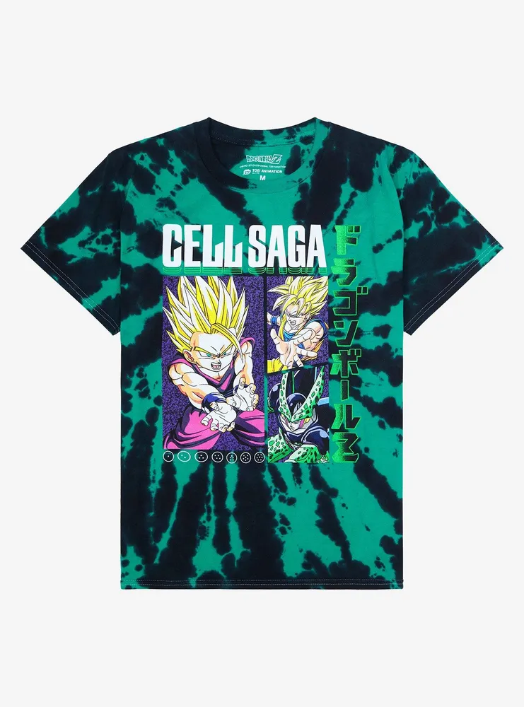 Dragon Ball Z Cell Saga Character Collage Tie-Dye T-Shirt