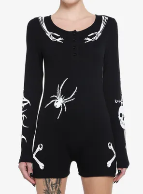 Bones Dagger Spider Long-Sleeve Lounge Romper