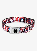 Marvel Captain America Shield Digital Camo Seatbelt Buckle Dog Collar