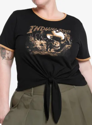 Her Universe Indiana Jones Cave Scene Girls Tie-Front T-Shirt Plus