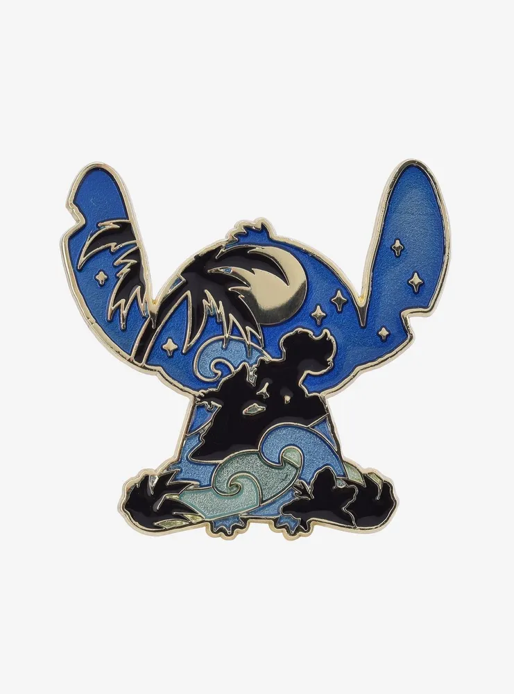 Disney Lilo & Stitch Surfing Stitch Silhouette Enamel Pin - BoxLunch Exclusive