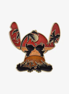 Disney Lilo & Stitch Angel & Stitch Sunset Silhouette Enamel Pin - BoxLunch Exclusive