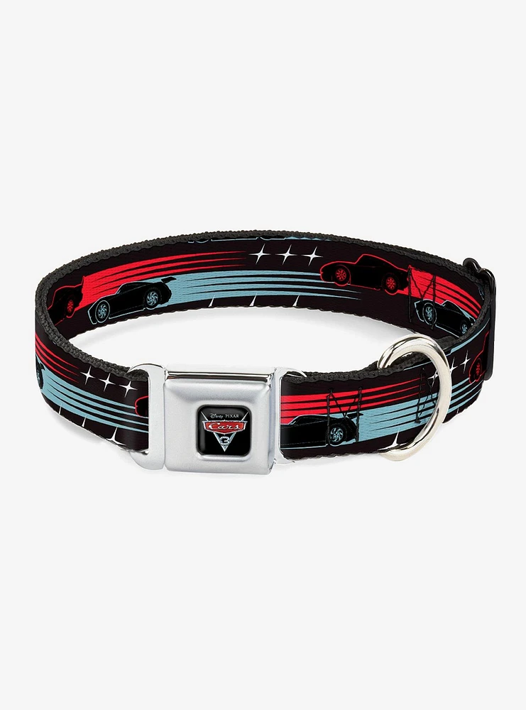 Disney Pixar Cars 3 Stripes Stars Seatbelt Buckle Dog Collar