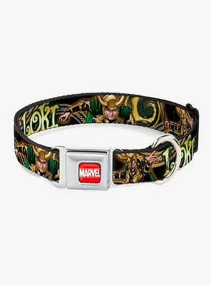 Marvel Loki Poses Seatbelt Buckle Dog Collar
