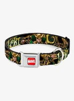 Marvel Loki Poses Seatbelt Buckle Dog Collar