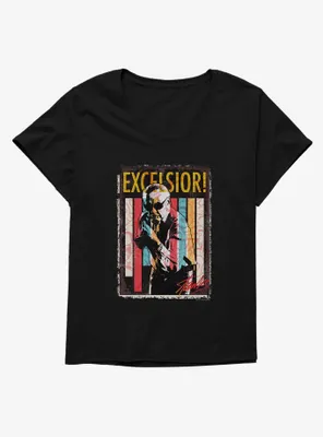 Stan Lee Universe Excelsior! Stripes Womens T-Shirt Plus