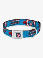 Marvel Captain America Weathered Seatbelt Buckle Pet Collar