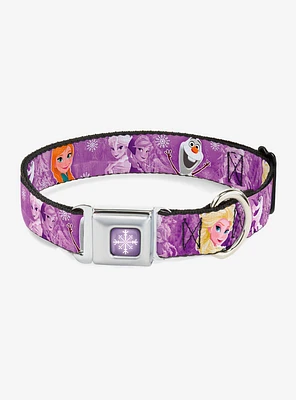 Disney Frozen Anna Elsa Olaf Scenes Seatbelt Buckle Pet Collar