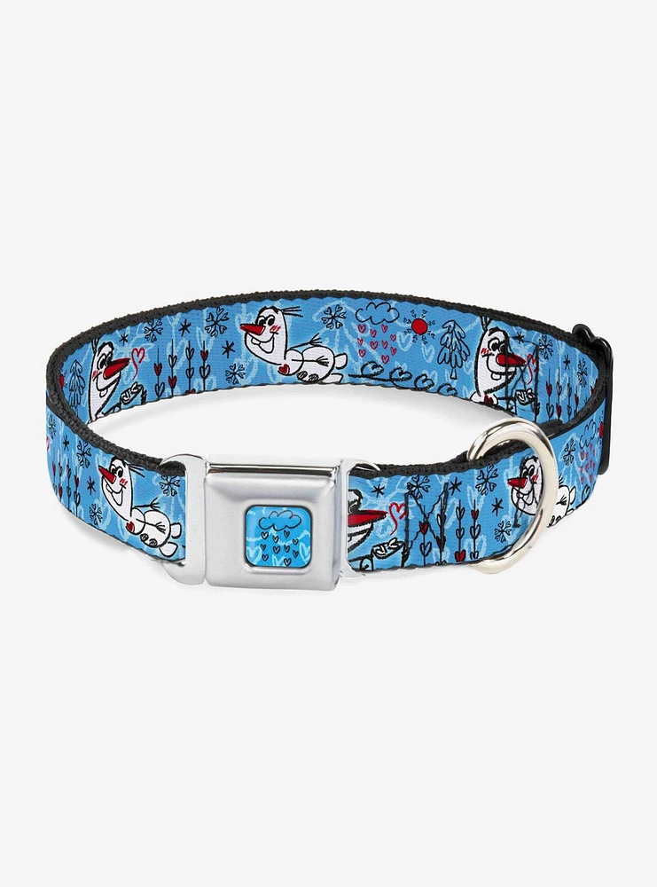 Disney Frozen Olaf Heart Raindrop Seatbelt Buckle Pet Collar