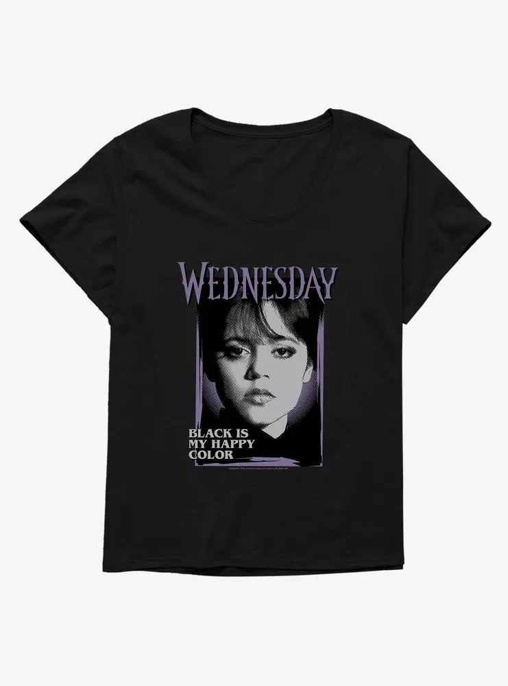Wednesday Black Is My Happy Color Womens T-Shirt Plus
