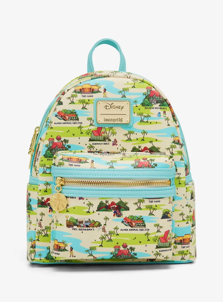 Boxlunch Loungefly Disney Lilo & Stitch Locations Allover Print Mini  Backpack - BoxLunch Exclusive