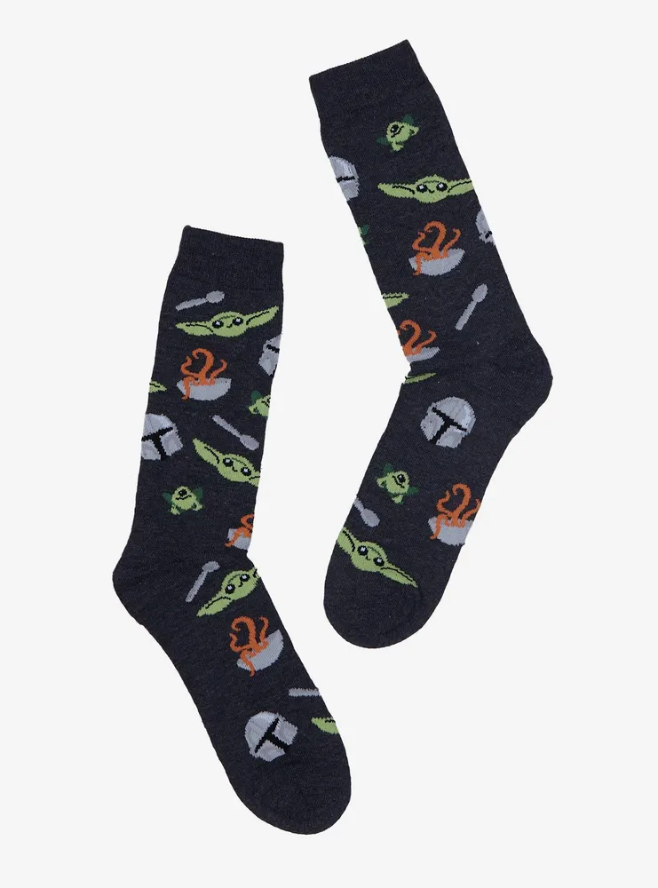 Star Wars The Mandalorian Grogu & Mando Allover Print Crew Socks