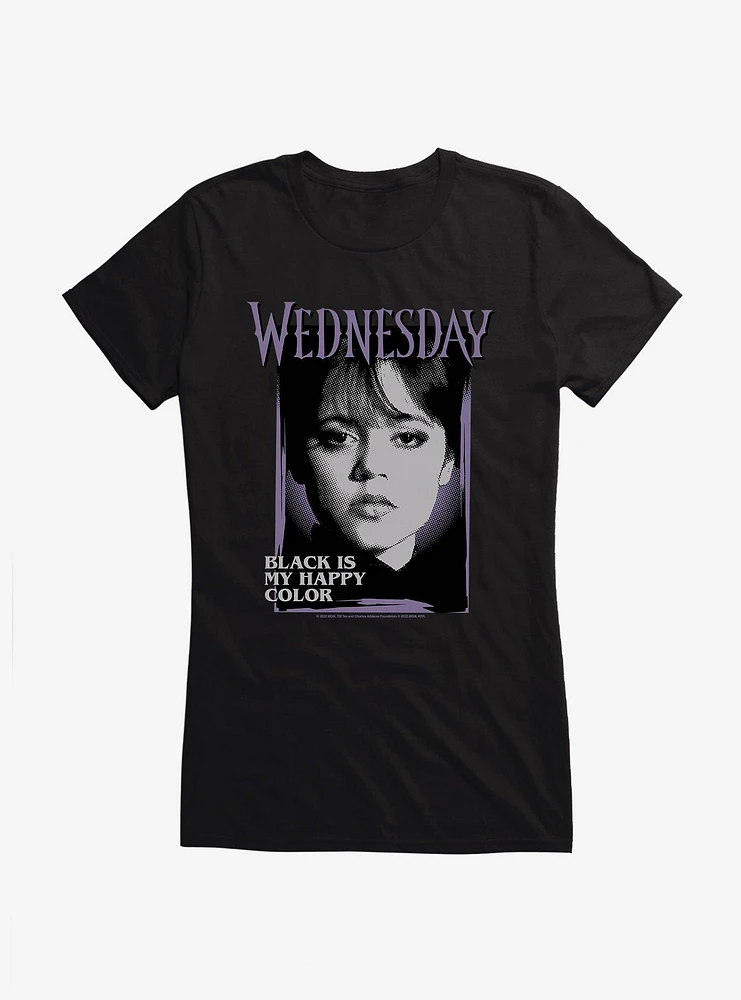 Wednesday Black Is My Happy Color Girls T-Shirt