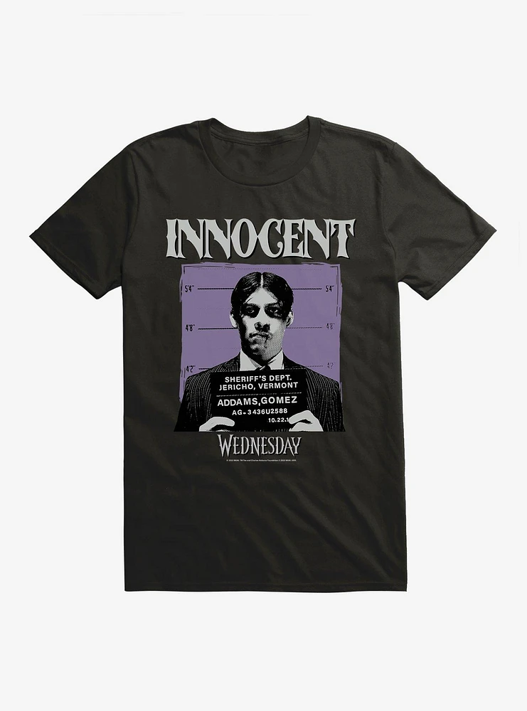 Wednesday Innocent Gomez Mug Shot T-Shirt