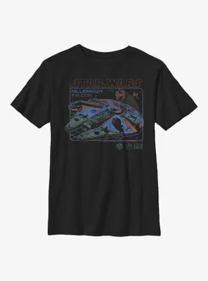 Star Wars Millennium Blue Print Youth T-Shirt