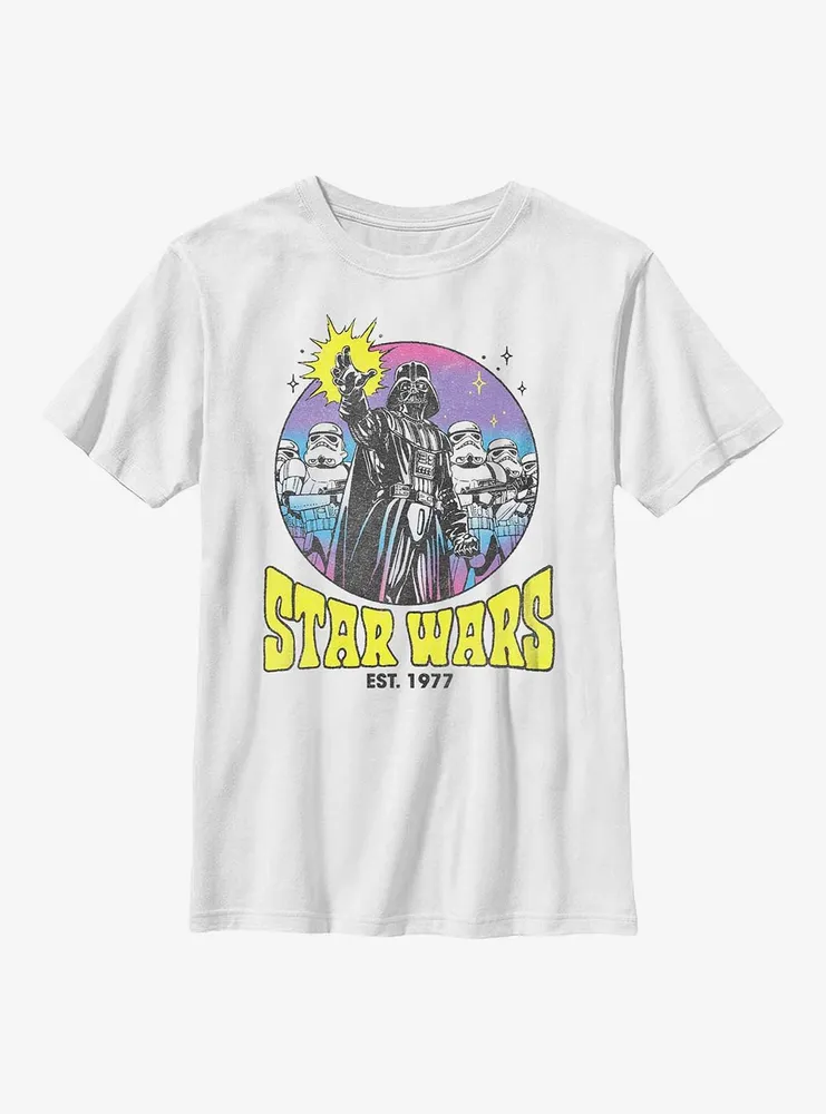 Star Wars Vader & Stormtroopers Retro Circle Youth T-Shirt