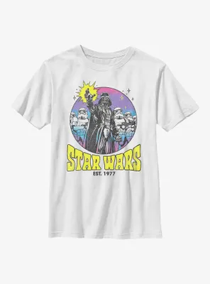 Star Wars Vader & Stormtroopers Retro Circle Youth T-Shirt