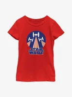 Star Wars Tie Figher Flag Stamp Youth Girls T-Shirt