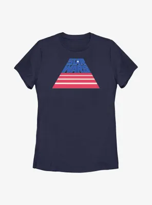 Star Wars American Flag Slant Logo Womens T-Shirt