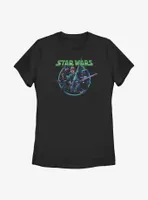 Star Wars Retro Group Luke, Han, & Vader Womens T-Shirt