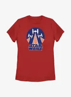 Star Wars Tie Figher Flag Stamp Womens T-Shirt