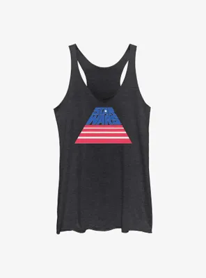 Star Wars American Flag Slant Logo Womens Tank Top