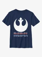 Star Wars Striped Rebel Emblem Youth T-Shirt