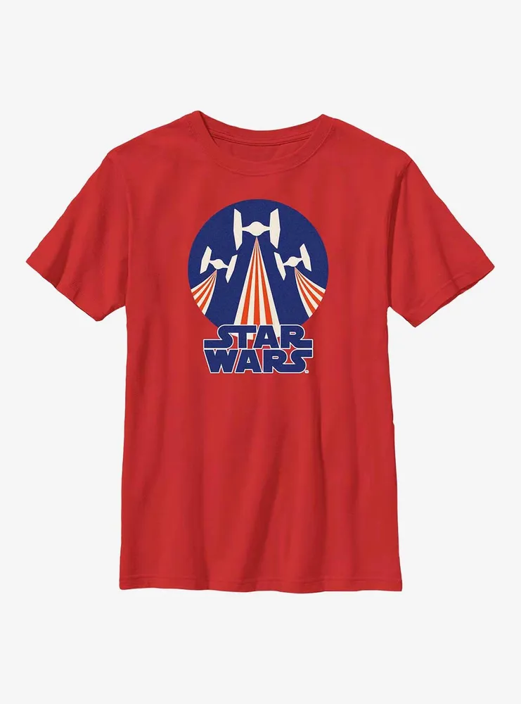 Star Wars Tie Figher Flag Stamp Youth T-Shirt