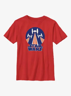 Star Wars Tie Figher Flag Stamp Youth T-Shirt