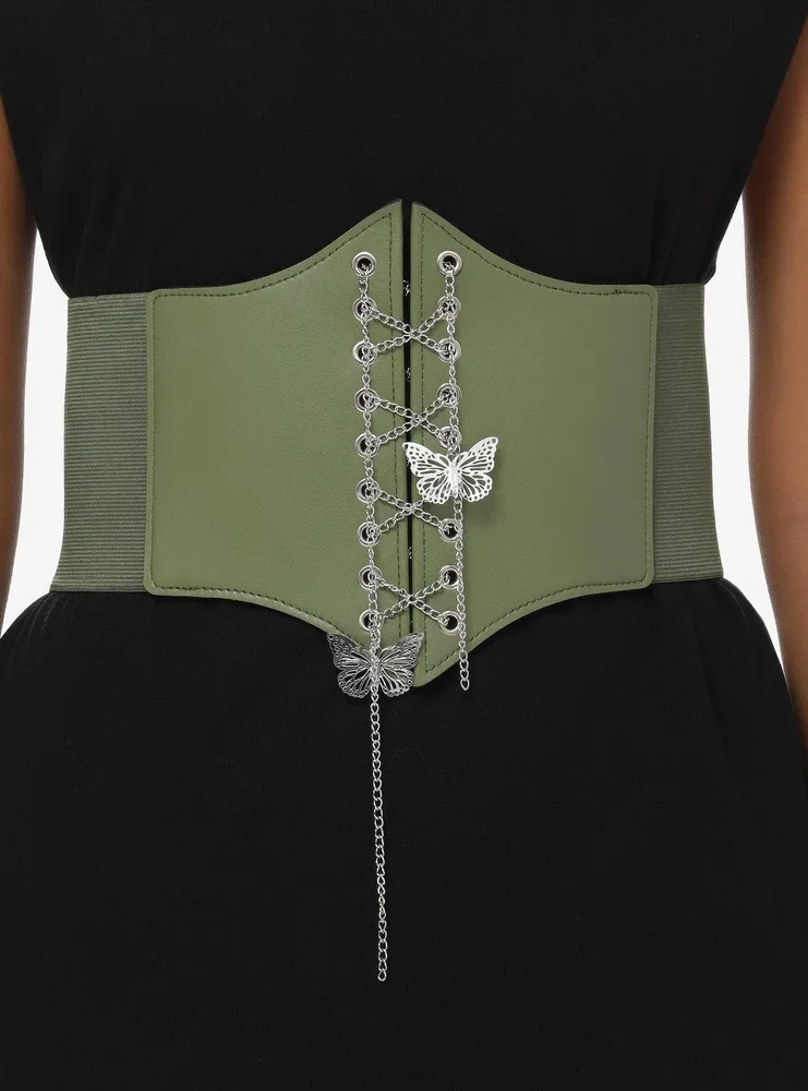 Green Butterfly Chain Corset