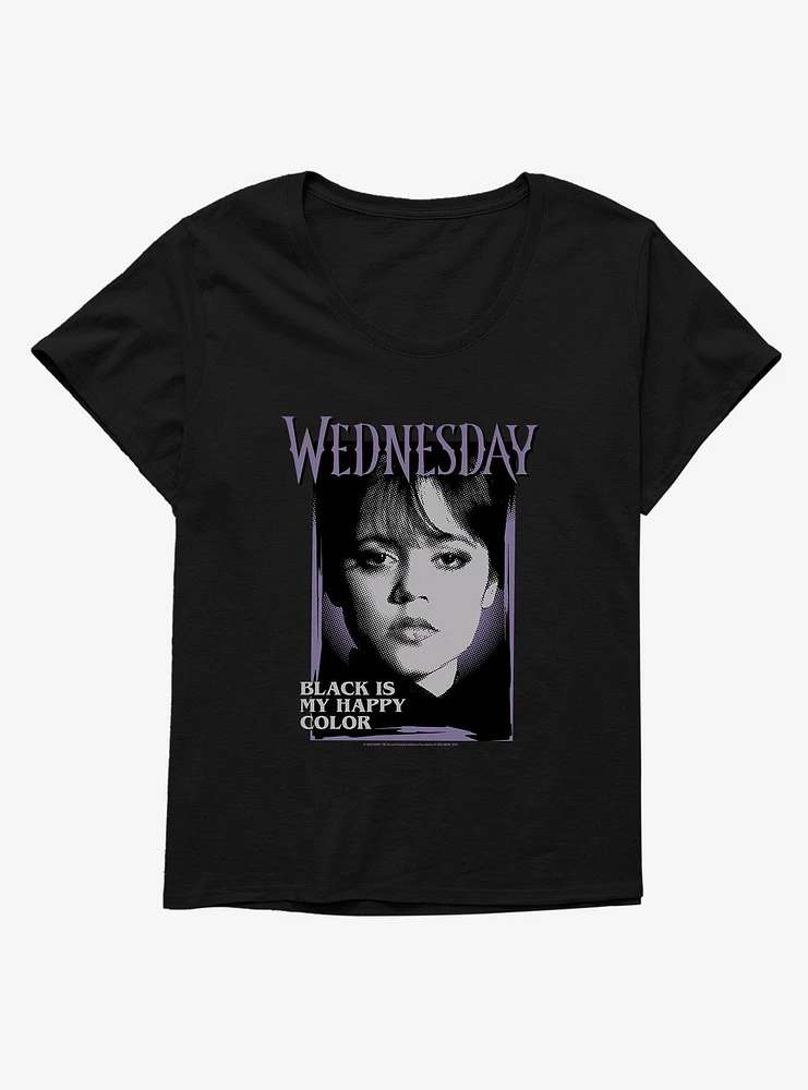 Wednesday Black Is My Happy Color Girls T-Shirt Plus