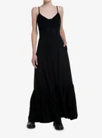 Cosmic Aura Black Lace Maxi Dress