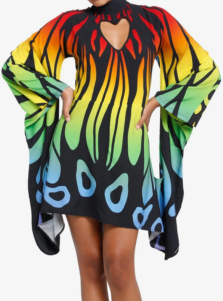 Thorn & Fable Rainbow Butterfly Mini Dress