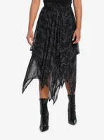 Cosmic Aura Moths & Branches Tiered Mesh Skirt