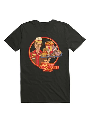 Eat Your Worries T-Shirt By Steven Rhodes