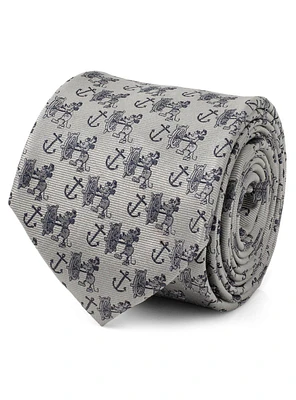 Disney100 Steamboat Willie Gray Tie