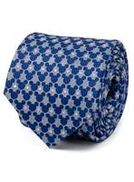 Disney Mickey Mouse Silhouette Polka Dot Blue Tie