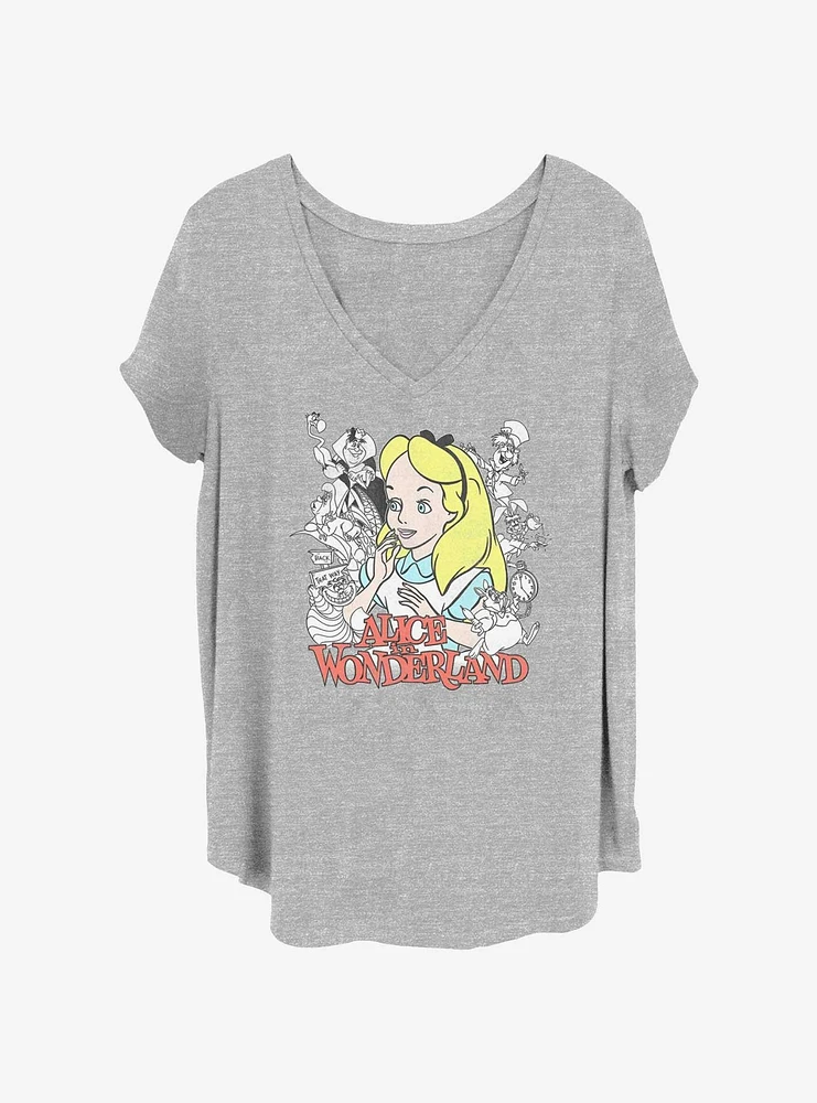 Disney Alice Wonderland Group Girls T-Shirt Plus