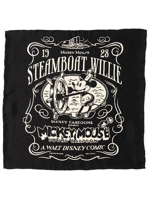 Disney100 Steamboat Willie Black Pocket Square