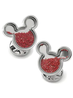 Disney Mickey Mouse Red Caviar Bead Cufflinks