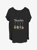 Fender Guitar Lineup Girls T-Shirt Plus