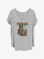 Fender Guitar Roses Logo Girls T-Shirt Plus