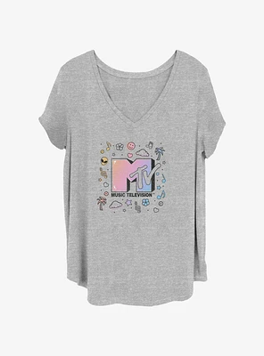 MTV Doodle Logo Girls T-Shirt Plus